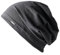 CHARM Herren Damen Beanie Baumwolle 100% Hut Sommer Kunstseide Dünn Licht Schweiß Dunkelgrau