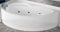 Baignoire jacuzzi d'angle Angle courbe asymétrique Novellini Vogue Hydro désinfection 150x85 165x85 H55 cm colonne installation gauche Panneau avant Whirlpool Télécommande Appui-tête châssis blanc