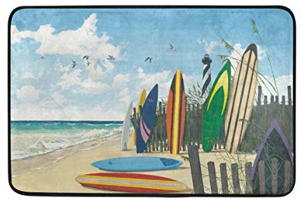 MONTOJ Strand- / Surfbrett-Teppich/Badteppich, super weich, für Wohnzimmer, Schlafzimmer, Heimdekoration, Fußmatte, Abriebfest
