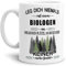 Tassendruck Berufe-Tasse Leg Dich Niemals mit einem Biologen an - Geschenk-Idee/Büro/Job/Arbeit/Witzig/Lustig/Weiss