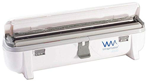 We Can Source It Ltd - Wrapmaster 4500 18 inch Cling Film Dispenser - Foil Cutter Box with Pull, Press and Release Mechanism - Wall Mountable, Refillable, Easy Clean and Safe Kitchen Film Cutter