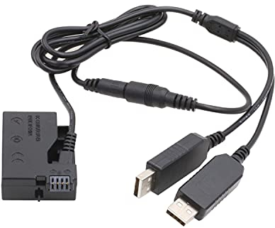 HangTon Dual USB auf LP-E8 Dummy Akku für Canon EOS Rebel T5i T4i T3i T2i, 700D 650D 600D 550D, Kiss X6 X5 X4 DSLR Kamera