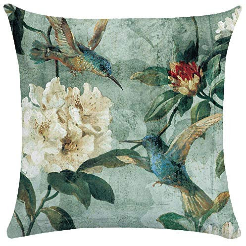 WEIANG Kissenbezug im europäischen Retro-Stil, Blumen, Rose, doppelseitig, groß, 50 x 50 cm 02