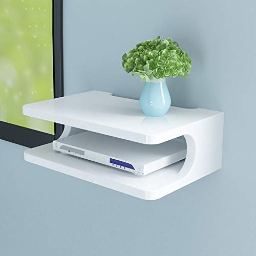 SXFYZCY Meuble TV étagère Salon Tenture Murale étagère Murale Chambre partition routeur boîte de Rangement étagère (Blanc, Noir, 30 * 20 * 10 cm)