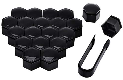 Pilang Zxxin-Wheel Nut, 20pcs Schutz Bolt Caps, 22mm Auto Hub Schraubdeckel Radmutter Bolt Abdeckkappe, Auto-Styling (Color Name : Schwarz)