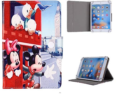 Kids Case for iPad 10.2 Inch 2020 2019 (7th 8th Generation) / iPad Pro 10.5/ iPad Air 3, Stand Up Flip Protective Case (Mickey Minnie In London Bus)