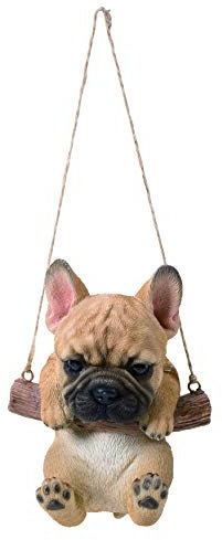 Vivid Arts RP-FRBD-F Rocking Pet Pals Goldene französische Bulldogge, sehr detaillierte, frostbeständige Harzdekoration für Haus oder Garten