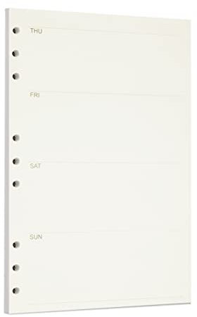 Zelten Lose-Blatt-Lochpapier-Nachfüllpackungen Papier für 6-Loch-Binder Persönlicher Organizer Tagebuch Notizbuch Nachfüllbarer Planer, Weekly Planner, B5/9 Hole