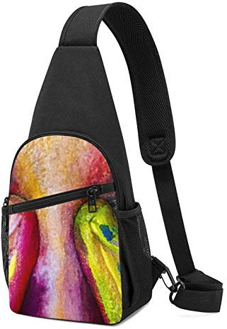 Sling Rucksack Mädchen Frau AR, Sling Bag Crossbody Schultertasche Reise Wandern Brusttasche Daypack, Girls Eyes Art, Einheitsgröße,