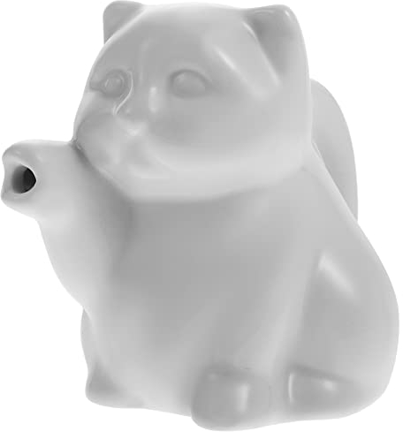 Cabilock Milchkännchen Katze Figur Milchkrug Porzellan Milchkanne Soßenkanne Sahnekännchen Sauciere Milchgießer Keramik Kännchen für Kaffee Latte Cappuccinos Essig Öl 50ML, White, 2J856ZL45315RYDM