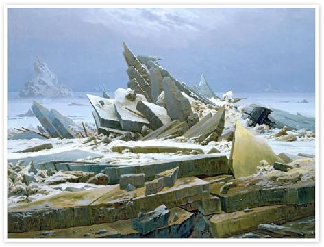 Das Eismeer Poster von Caspar David Friedrich 130 x 100 cm Blau Wandbilder Wanddeko