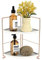 Koksi 2-Tier Bathroom Corner Organiser for Bathroom, Kitchen, Toilet, Bedroom, Makeup, Cosmetics, Countertop (White & Rose Gold)