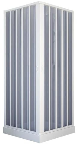 Decorspace Cabine de douche d'angle « Flex » avec bande large ouverture centrale à soufflet réductible « Made in Italy » Garantie 10 ans (90 x 90 cm bande étroite)