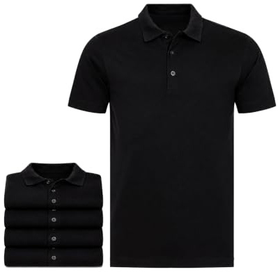 Mivaro 5er Pack Poloshirts Herren Kurzarm Basic Polohemden XS - 5XL | Baumwoll-Piqué, Regular Fit, 3-Knopfleiste, Rippstrick-Kragen, Ärmelbündchen, pflegeleicht, für Arbeit, Freizeit