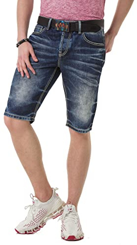 Cipo & Baxx Herren Jeansshorts Kurze Hose Denim Bermuda Capri Shorts Baumwolle