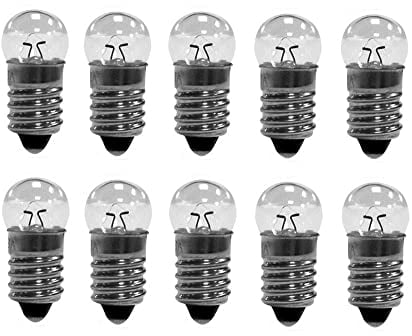 10 Stück Kugellampe E10 1,5 V 0,3A Glühlampe Glühbirne Miniatur Schraubfuß 1.5V DC