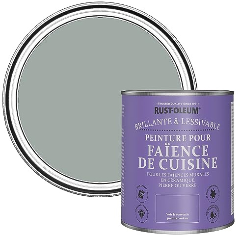 Rust-Oleum Grey Water-Resistant Kitchen Tile Paint in Gloss Finish - Pitch Grey 750ml