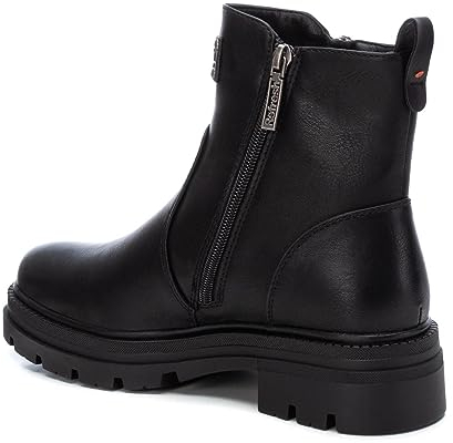 REFRESH Stivaletti Neri con Punta Arrotondata