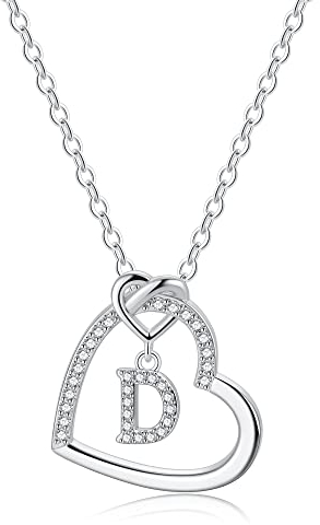 TINGN Trauzeugin Geschenk für Frauen - Brautjungfer Geschenk Frauen Trauzeugin Geschenke für Frauen Geburtstagsgeschenke für Frauen Geschenke Buchstaben D Kette Damen Silber Halskette Damen Schmuck