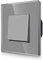 CNBINGO Rocker Interruptor de luz de 1 vía, interruptor de luz de cristal, moderno panel de pared con puntos luminosos, gris