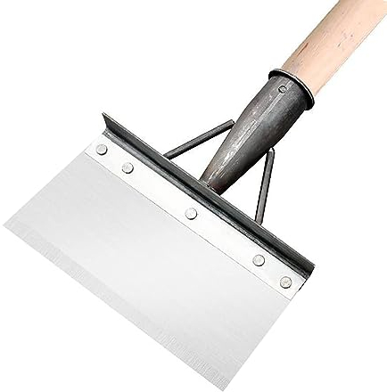 BQSHX Pelle de nettoyage multifonctionnelle en acier inoxydable, pelle plate pour mauvaises herbes et mousse, grattoir de jardin pour aménagement paysager (manche en bois non inclus) (21 cm)