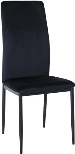 CLP Esszimmerstuhl Savino I Küchenstuhl Mit Vierfuß-Gestell, Farbe:schwarz, Material:Samt