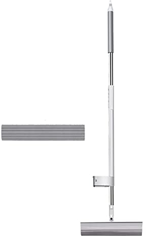 mocio umido e asciutto spugna mocio per la pulizia dei pavimenti con teste di ricambio per mocio e rullo di compressione ultra assorbente per legno duro, laminato, piastrelle pulizia pavimenti