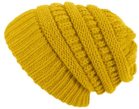 Männer Geschenke Mützen Herren Wintermützen Für Herren Beliebteste benutzerdefinierte Marke Winter dick warme Wolle Haar gefesselt klobige Strickmütze Frauen Gelb