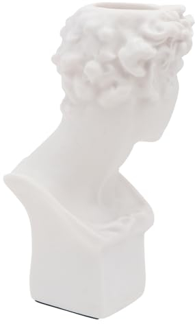 1Stk -Pflanz gefäße Vase Handwerk griechische Einrichtung Pflanzendekor Töpfe für Pflanzen Bastelvase aus Gips Ziervase nordisch Kunsthandwerk Locher Skulptur Mann Möbel Harz