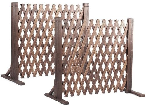 bimiti 2 Stück Rankgitter Holz,Ausziehbar Hunde Zaun bis 160cm, Scherengitter Zusammenfaltbar,Rankhilfe Kletterpflanzen,Freistehend,Balkon,Garten,Terrasse 160x70cm
