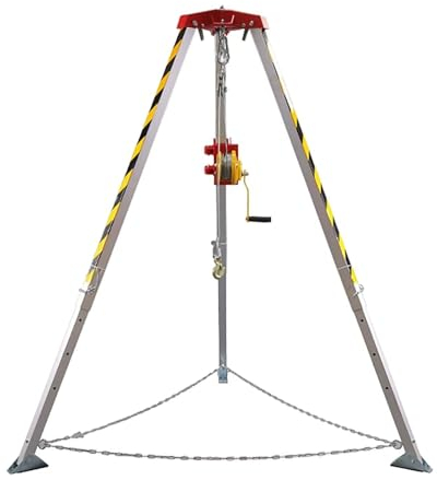 Heavy Duty Aluminum Alloy Enclosed Space Tripod kit, Multifunction Tripod with Self-Locking Winch, Telescopic Tunneling Manhole Emergency Rescue Tripod System