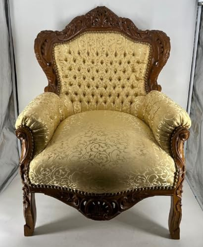 Casa Padrino Barock Wohnzimmer Sessel Gold Muster/Braun - Prunkvolle Barock Möbel