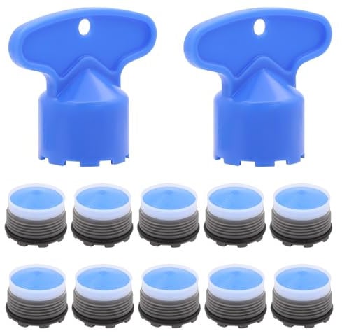 Aeratori per rubinetto, M18.5 x 10 Pezzi Aeratore Rubinetto Filtri, Rubinetti Lavandino Risparmio Idrico rompigetto, Inserisci Aeratori del Filettatura Esterna con 2 pcs Chiavi