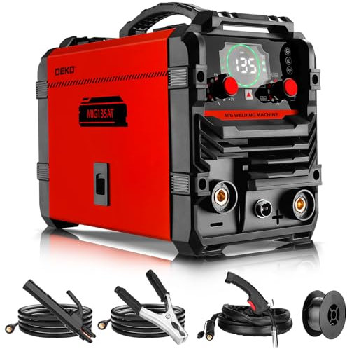 MIG Welder 135Amp: DEKO 220V Flux Core MIG/Lift TIG/Stick 3-in-1 Welding Machine IGBT Inverter Portable Kit with Welding Gun, Wire