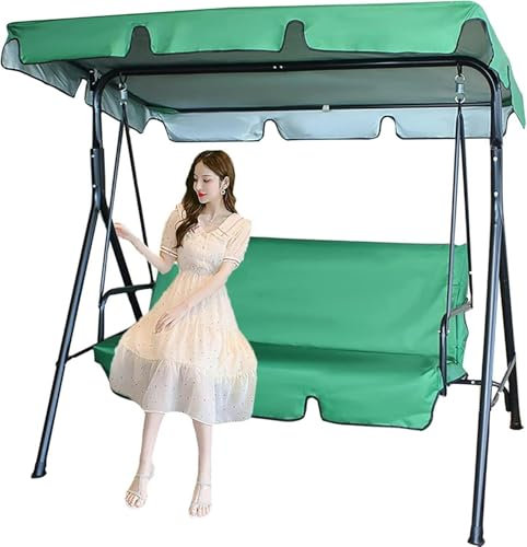 Swing Canopy Replacement 3 Seater, Patio Swing with Canopy & Replacement Swing Seat,Waterproof Top Cover Set Swing Chair Awning Glider Swing Cover Porch Swing Cover