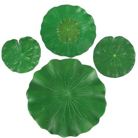 INOOMP 1 Satz Simuliertes Lotusblatt-aquarium Lotusblatt-ornament Fischteich Lotusblatt Künstliche Lotusblätter Neuartige Foto-requisiten Teichlotusblatt Brunnen Lotusblätter Green Pu 5st