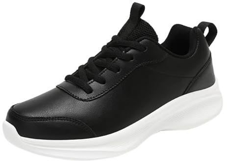 Herren-Turnschuhe, Größe 43, für Frühjahr, Herbst und Winter, leicht, niedrig, Leder, Paare, große Größe, lässige Wanderschuhe für Damen und Herren, Sneaker, Größe 43, dunkelgrau, 7 UK 3X-Narrow