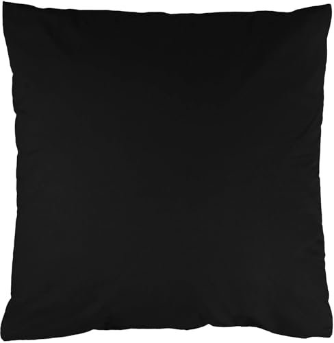 Kissenbezug Schwarz 80x80cm Kopfkissenbezug Kissenhülle 100% Baumwolle Kissen Pillow Cover mit Reißverschluss Luna