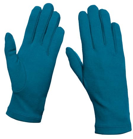 MAPIMANIA - Handschuhe Damen elegant für Winter Made in Italy, petrolblau, Arbeitshandschuhe aus warme Stoff, Reithandschuhe Women