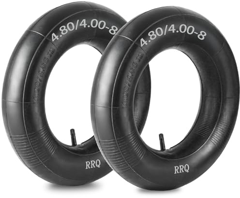 RRQ 2 x 4.80/4.00-8 Tyre Inner Tube with Straight TR-13 Valve Stem, 12.9/4-8 Heavy Duty Replacement Hose for Wheelbarrows, Sack Trucks, Lawn Mowers, Carts, Trailers, Carts and More