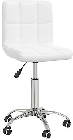 KATERYY Esszimmerstuhl Drehbar Weiß Kunstleder,Verstellbarer Essstuhl mit Drehfunktion und Gasdruckfeder weißer Kunstlederstuhl für Ihr Esszimmer Esszimmerstühle