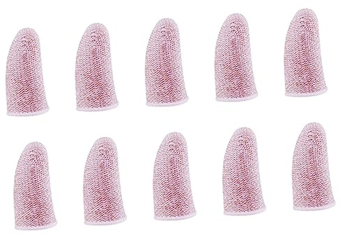 Gadpiparty Rutschfeste Kohlefaser Fingerschutzhüllen 10 Stück für Mobile Spiele mit Touchscreen Schutz und Daumenkuppenschutz für Erwachsene