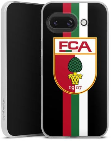 Slim Case extra dünn kompatibel mit Google Pixel 9A Silikon Handyhülle transparent Hülle FC Augsburg FCA Offizielles Lizenzprodukt