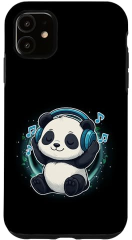 Kawaii Panda mit Kopfhörern Musik Panda Grafik Hülle für iPhone 11