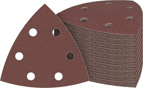 Bosch 50x PRO F460 Schleifblatt (für Farbe auf Holz, Hartholz, Ø 93x93 mm, Professional Zubehör Multifunktionswerkzeug, Deltaschleifer)