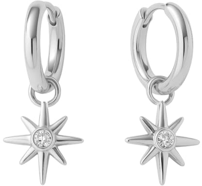 ARTIQO Creolen aus Edelstahl Ohrringe, Creolen mit Anhänger (1,5cm Durchmesser) Statement Ohrringe mit Anhänger - wasserfest und hautfreundlich