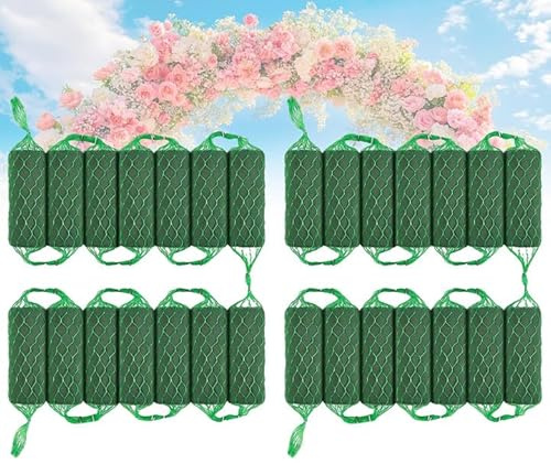 EUNEWR Blumenschaum-Girlande, 14/28 Stück Steckmasse für Frischblumen, Steckschwamm für Blumen, Steckschaum Kranz für Blumengestecke, Gesteck Deko, Hochzeit, Feiern und Geburtstag (28 Stück)