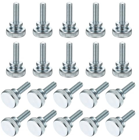 PATIKIL M4 x 12mm Knurled Thumb Screws, 20Pcs Metric Knurled Head Bolts Thumb Screw with Shoulder Grip Knobs Fasteners Tighten Thread Fasteners for TV Monitor Mount