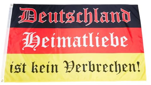 Fahne Flagge Deutschland - Heimatliebe ist kein Verbrechen - 90 x 150 cm