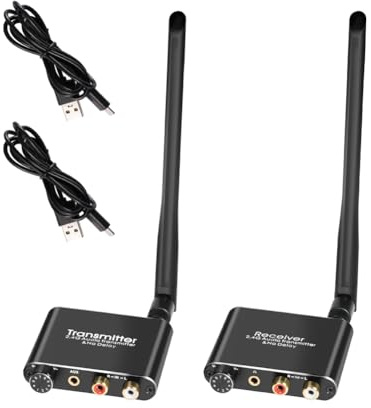 Lobamop 2,4G Audio Wireless Adapter Transmitter und Empfänger 50M LAN Audio Extender Splitter